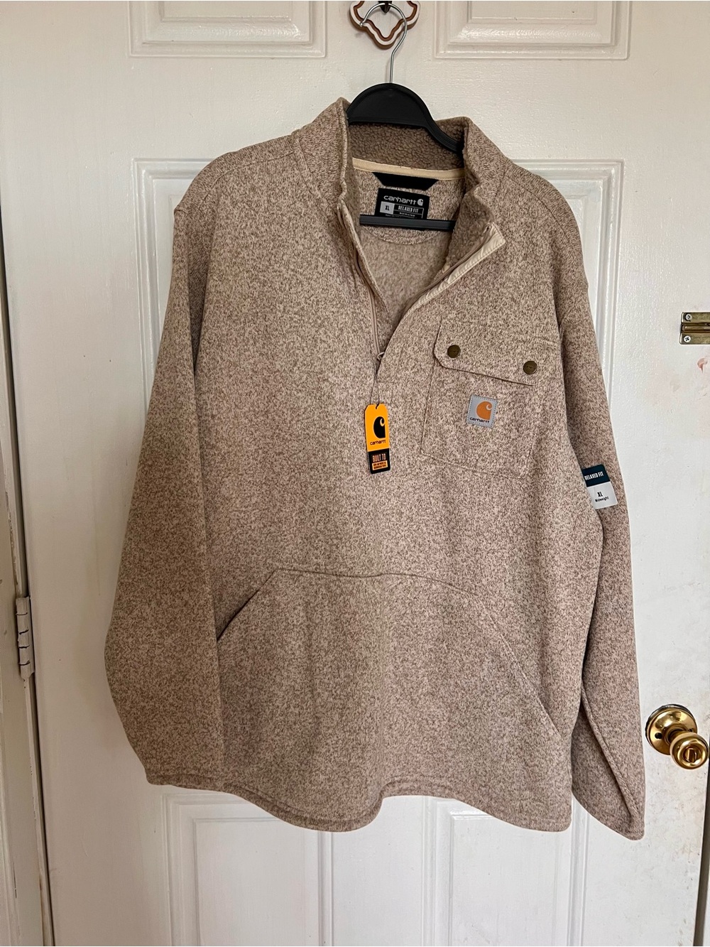 Carhartt | Heathered Tan Pullover Fleece Sweatshirt